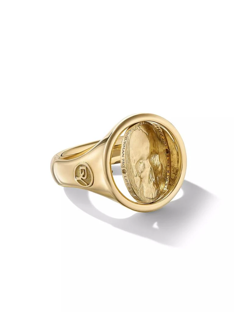 商品David Yurman|Life and Death Duality Signet Ring in 18K Yellow Gold, 20MM,价格¥56191,第4张图片详细描述