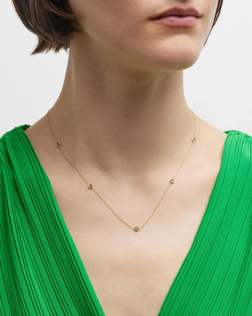 商品Roberto Coin|18K Yellow Gold 5-Station Emerald Necklace,价格¥9033,第2张图片详细描述