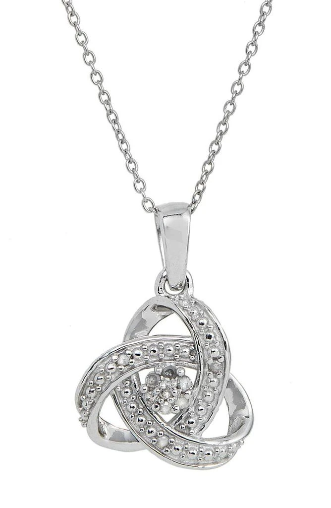 商品Savvy Cie Jewels|Sterling Silver Diamond Love Knot Pendant Necklace - 0.10 ctw,价格¥245,第1张图片