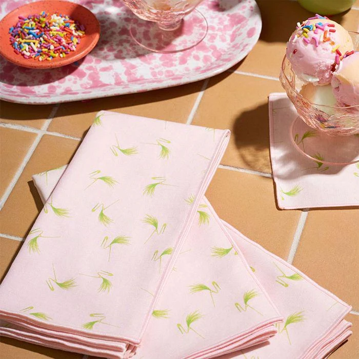 商品ATELIER SAUCIER|Flamingo Pin Napkins, Set of 4,价格¥655,第3张图片详细描述