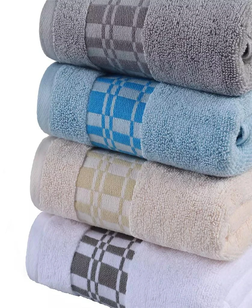Larissa Geometric Embroidered Jacquard Border Cotton 4-Pc. Bath Towel Set 商品