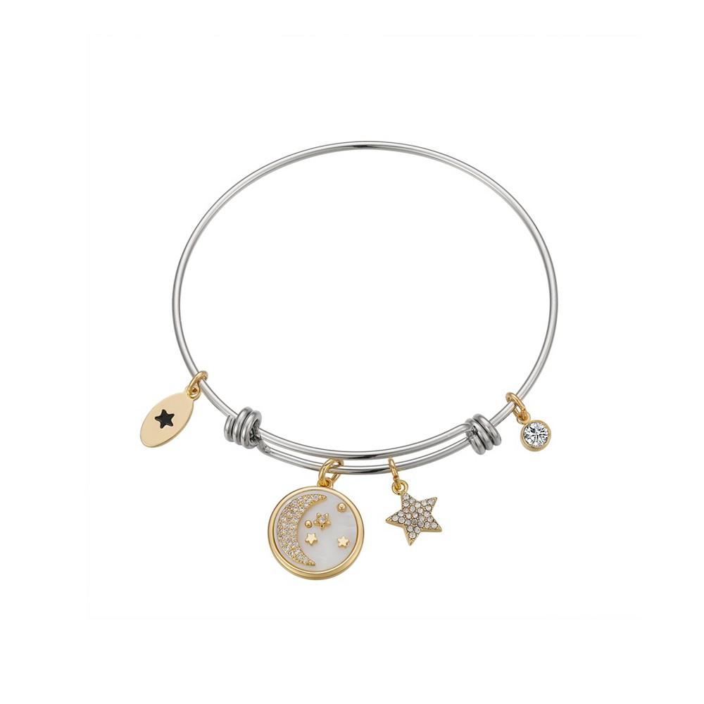 Moon and Crystal Star Charm Bangle商品第1张图片规格展示