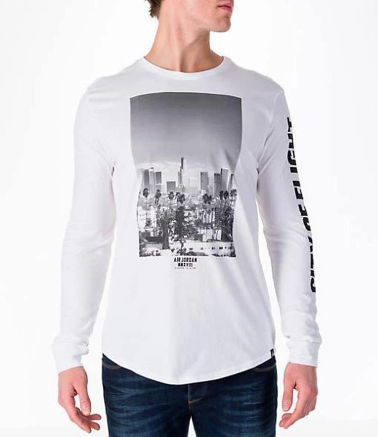 商品NIKE|Men's Air Jordan "City of Flight" Long-Sleeve T-Shirt,价格¥112,第3张图片详细描述