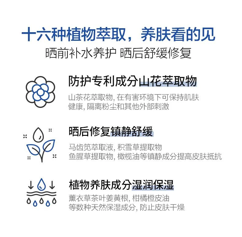 商品AHC|韩国直邮AHC小蓝瓶防晒防紫外线修复隔离清爽不油腻提亮肤色防水,价格¥177,第6张图片详细描述