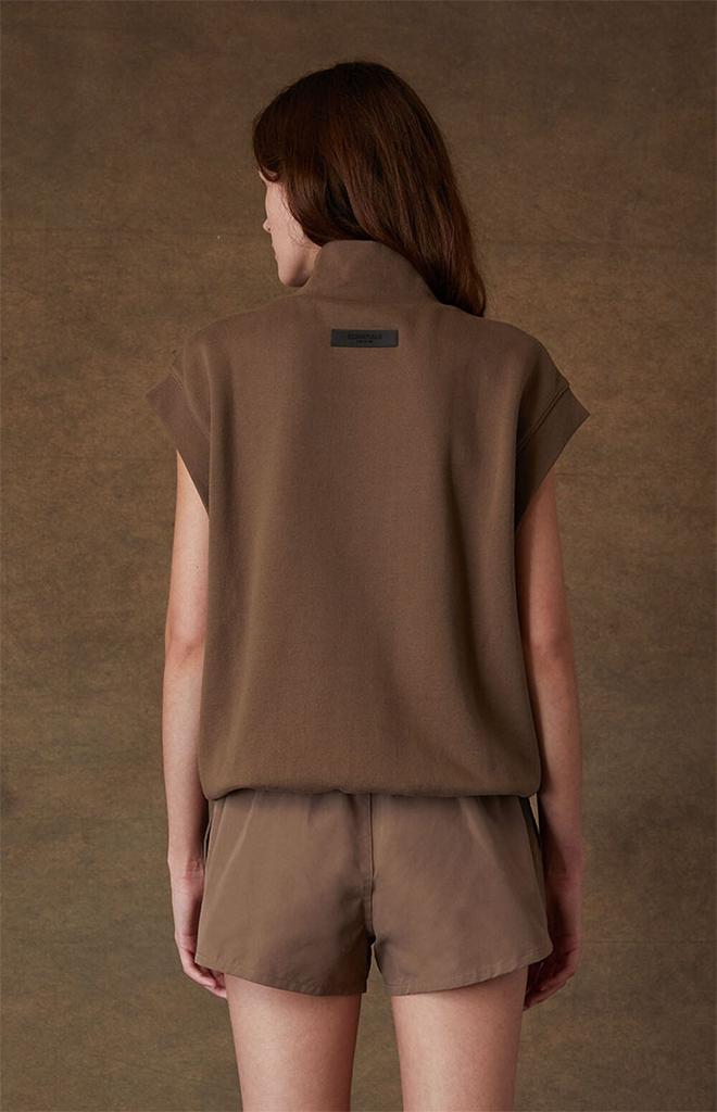 Women's Wood Mock Neck Sleeveless Sweatshirt商品第4张图片规格展示