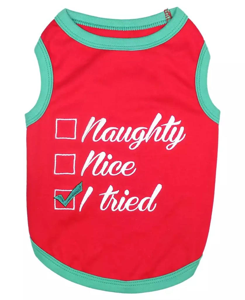 商品Macy's|Naughty Nice I Tried Dog T-Shirt,价格¥112,第2张图片详细描述