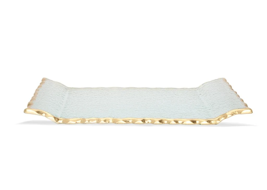 商品Classic Touch Decor|Glass Oblong Tray with Gold Edge 11"L 6.5"W,价格¥268,第1张图片