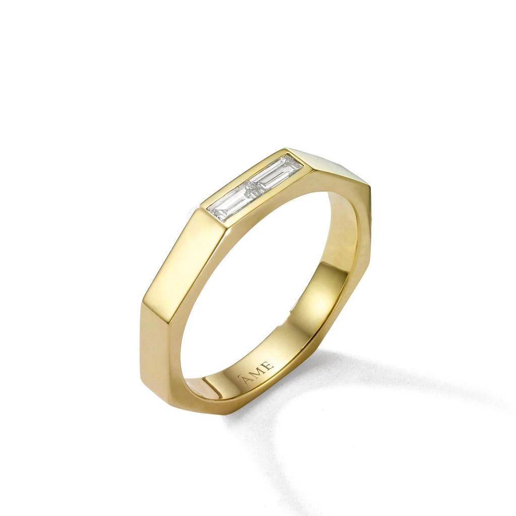 商品AME|Âme Angles 18K Yellow Gold, Lab-Grown Diamond Thin Band Ring Sz. 8,价格¥9326,第2张图片详细描述