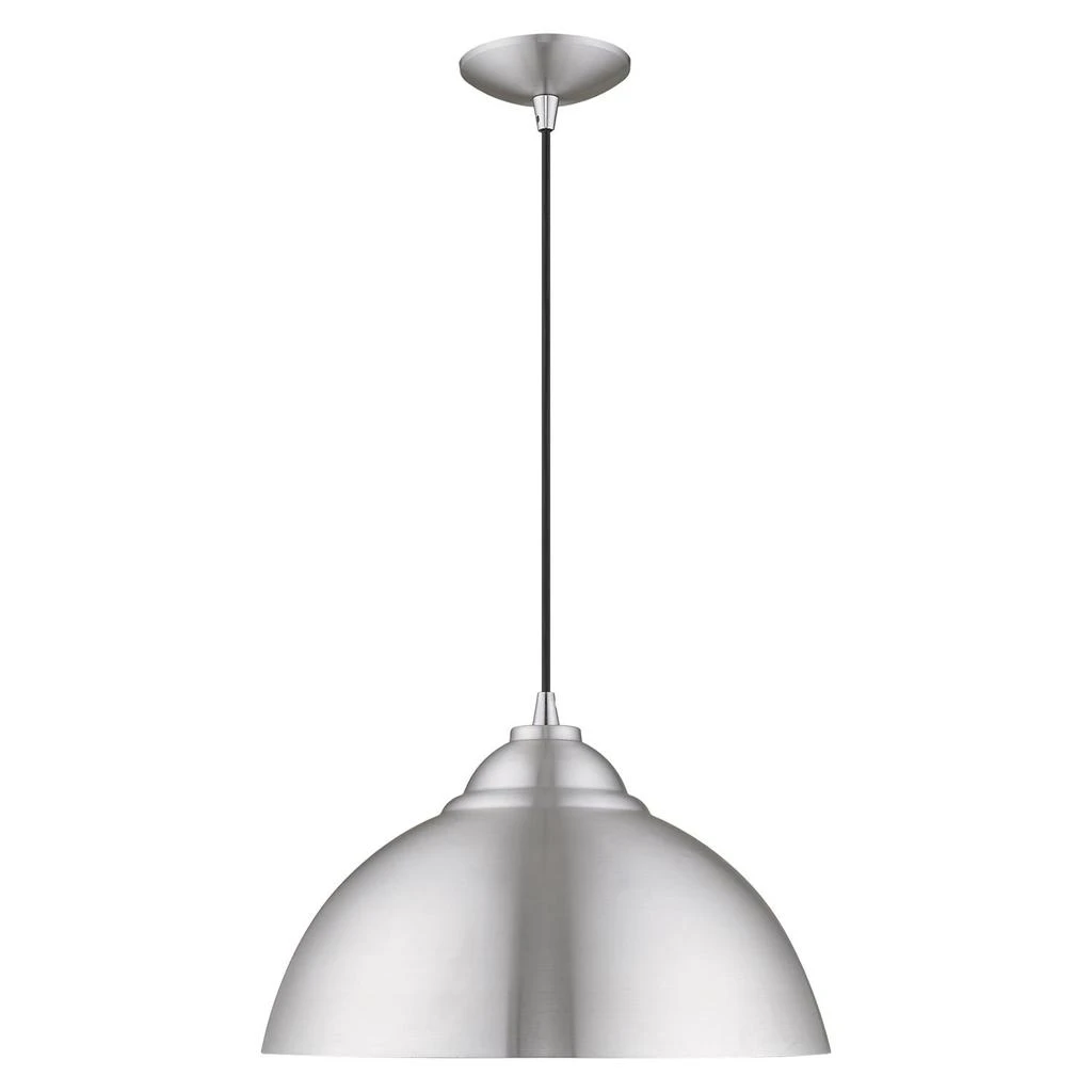 商品Livex Lighting|One Light Brushed Aluminum Mini Pendant,价格¥1055,第2张图片详细描述