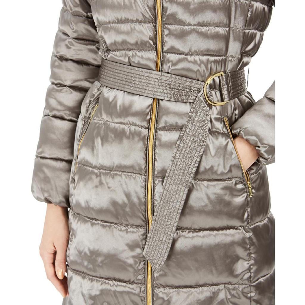 商品Cole Haan|Cole Haan Women's Sateen Quilted Mid-Length Puffer Coat with Attached Hood,价格¥404-¥426,第7张图片详细描述