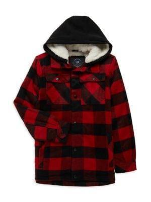 商品Urban Republic|Little Boy’s Buffalo Plaid & Faux Fur Shirt Jacket,价格¥321,第1张图片