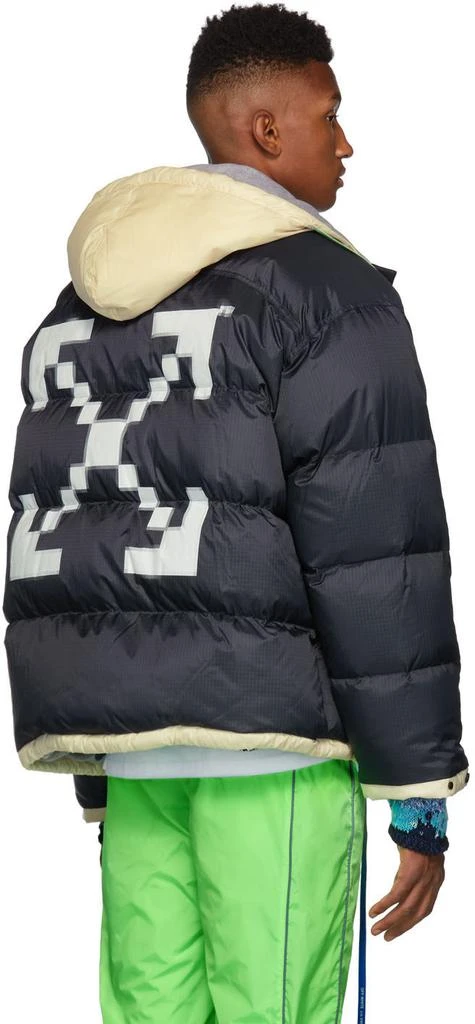 商品Off-White|Navy & Off-White Down Scaffolding Zipped Puffer Jacket 男款羽绒服,价格¥5226,第3张图片详细描述