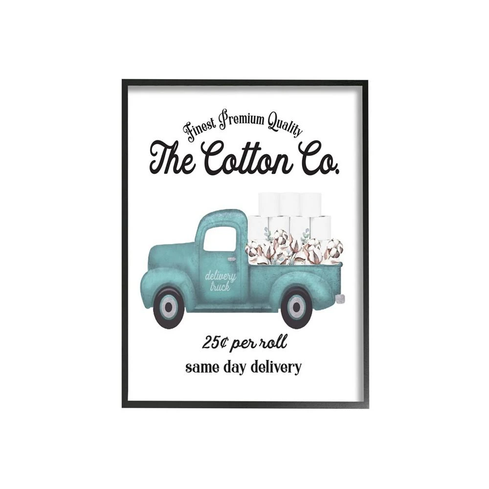 商品Stupell Industries|Toilet Paper Cotton Co Delivery Truck Bathroom Word Design Black Framed Giclee Texturized Art, 16" x 20",价格¥812,第1张图片