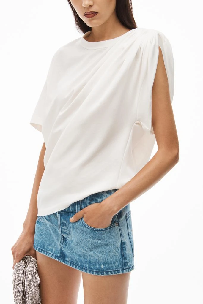 商品Alexander Wang|SHOULDER DRAPE TEE IN SILKY JERSEY,价格¥1613,第4张图片详细描述