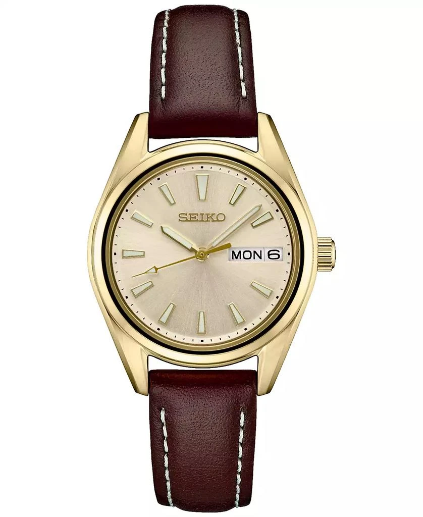 商品Seiko|女士 棕色皮革表带手表 30毫米,价格¥1477,第1张图片