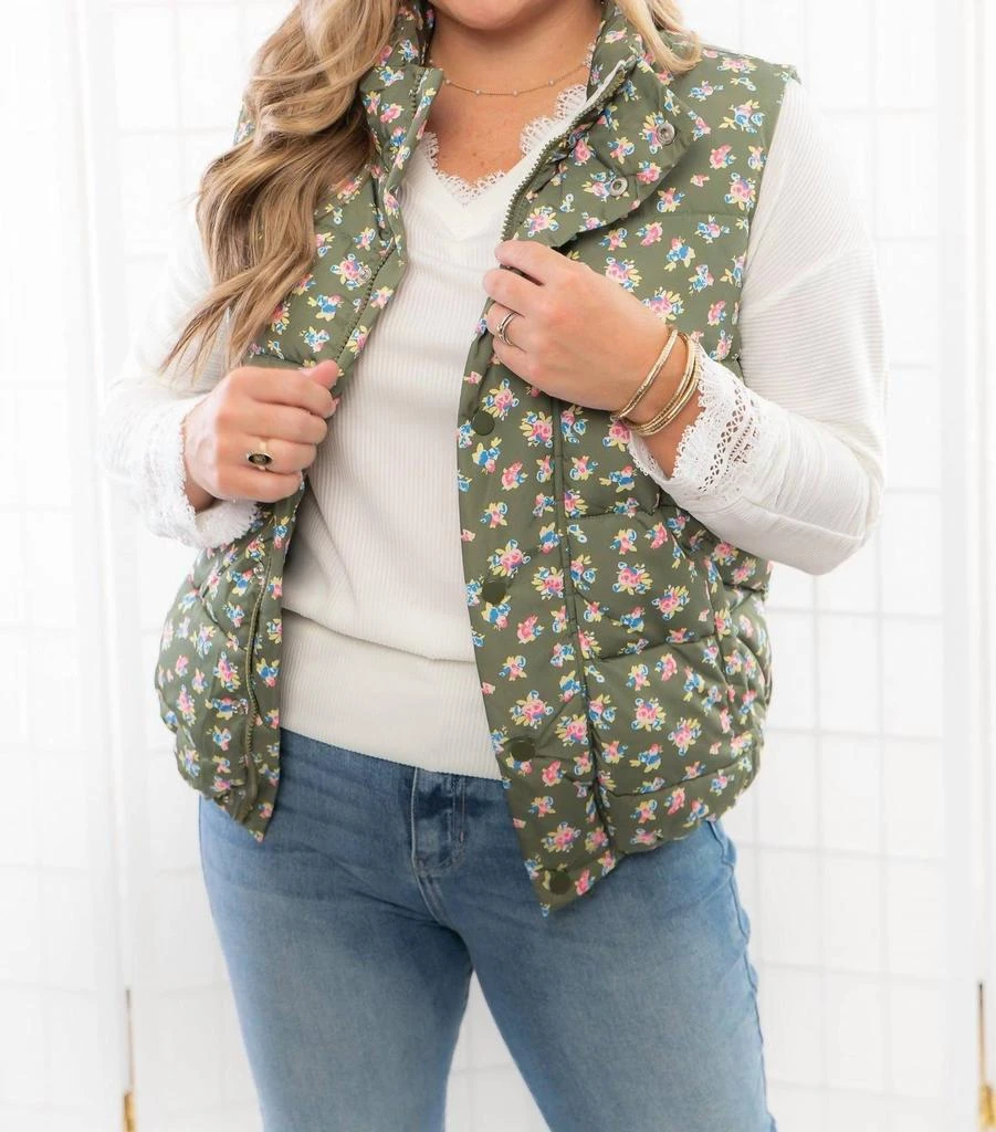 商品TCEC|Tcec - Floral Puffer Vest,价格¥457,第1张图片