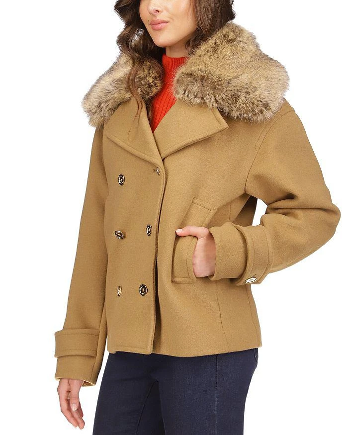 商品Michael Kors|Faux Fur Trim Collar Peacoat,价格¥2184,第5张图片详细描述