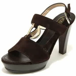 商品Tod's|Tods Womens Suede Sandal Dark Brown, Brand Size 40 ( US Size 10 ),价格¥1322,第2张图片详细描述