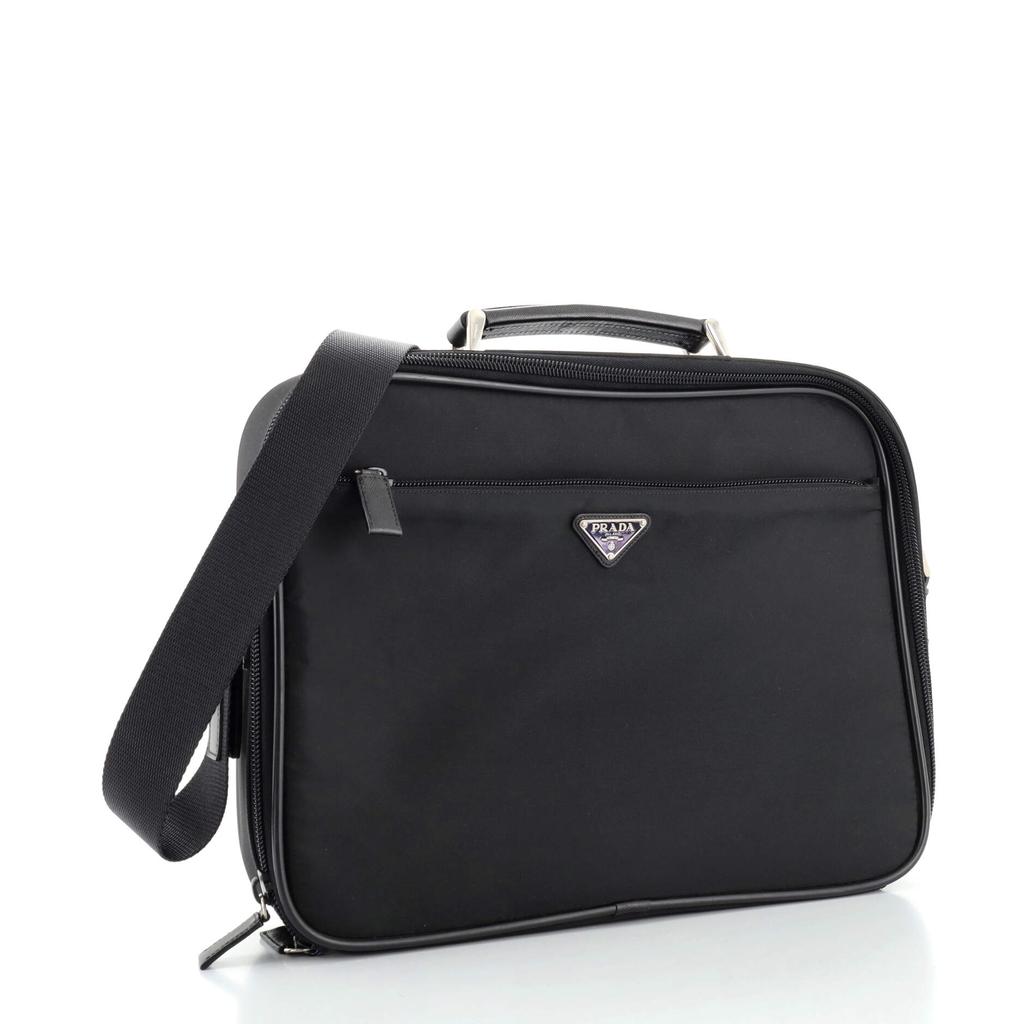 Prada Convertible Front Pocket Briefcase Tessuto with Saffiano Leather商品第1张图片规格展示