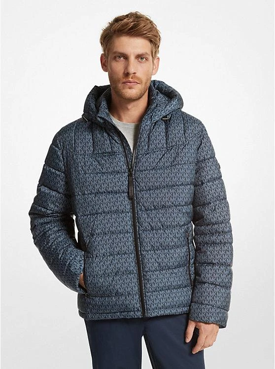 商品Michael Kors|Logo Print Quilted Puffer Jacket,价格¥582,第1张图片