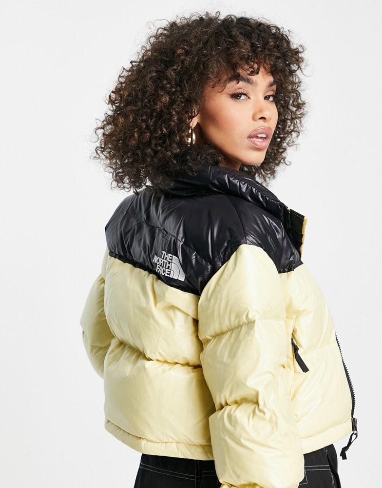 The North Face cropped Nuptse jacket in yellow商品第2张图片规格展示