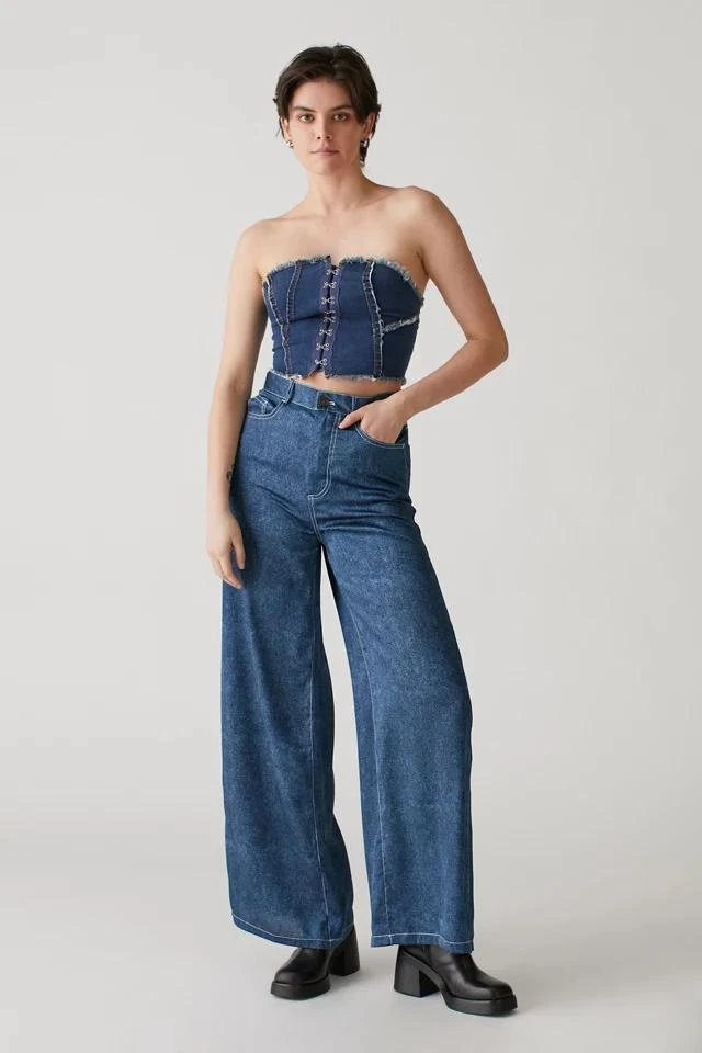 商品Urban Outfitters|UO Lisa Contrast-Stitch Wide Leg Pant,价格¥76,第1张图片