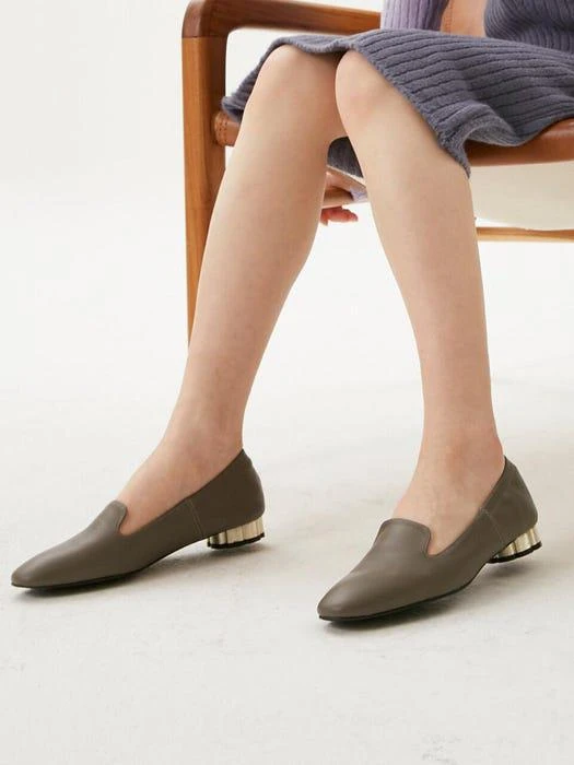 商品CONOCIDOJEEN|Pointed Heel Loafers GREY,价格¥1315,第2张图片详细描述