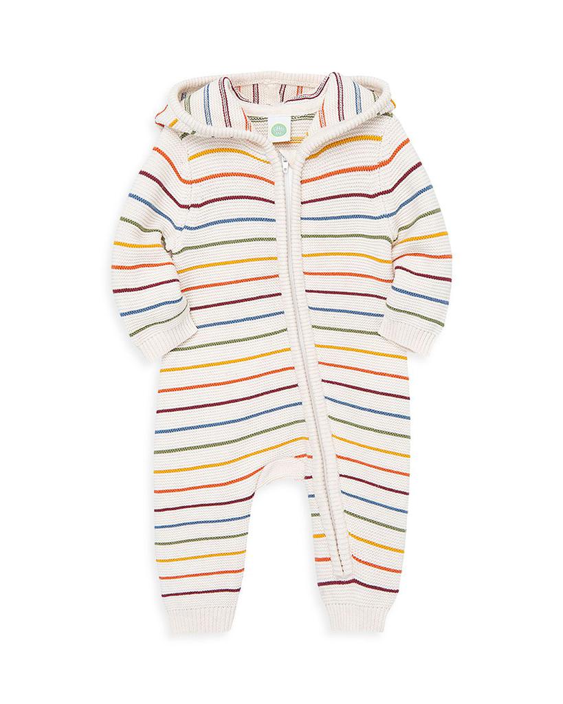Unisex Hooded Striped Cotton Sweater Coverall - Baby商品第3张图片规格展示