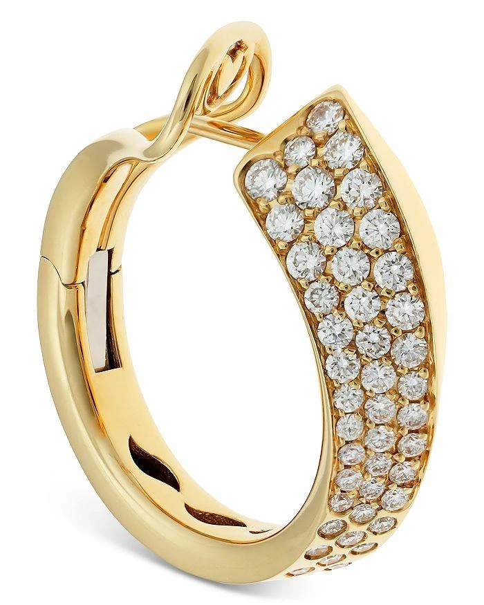 商品Crivelli|18K Yellow Gold Like Diamond Pavé Curved Hoop Earrings - Exclusive, Italy Campaign,价格¥58989,第2张图片详细描述