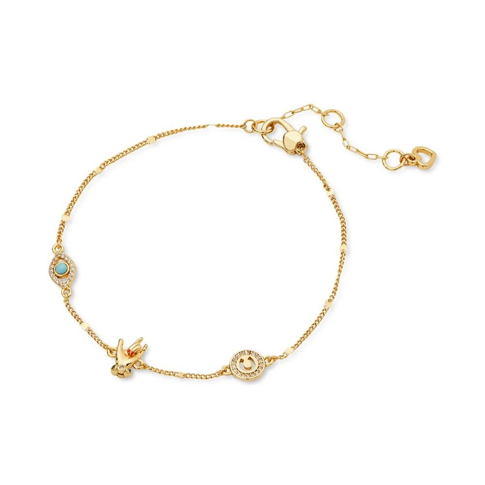 商品Kate Spade|Gold-Tone Pavé & Stone Eye Love U Link Bracelet,价格¥393,第1张图片