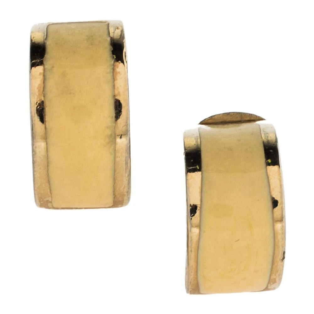 商品[二手商品] Dior|Dior Vintage Cream Enamel Gold Tone Clip-On Earrings,价格¥899,第3张图片详细描述