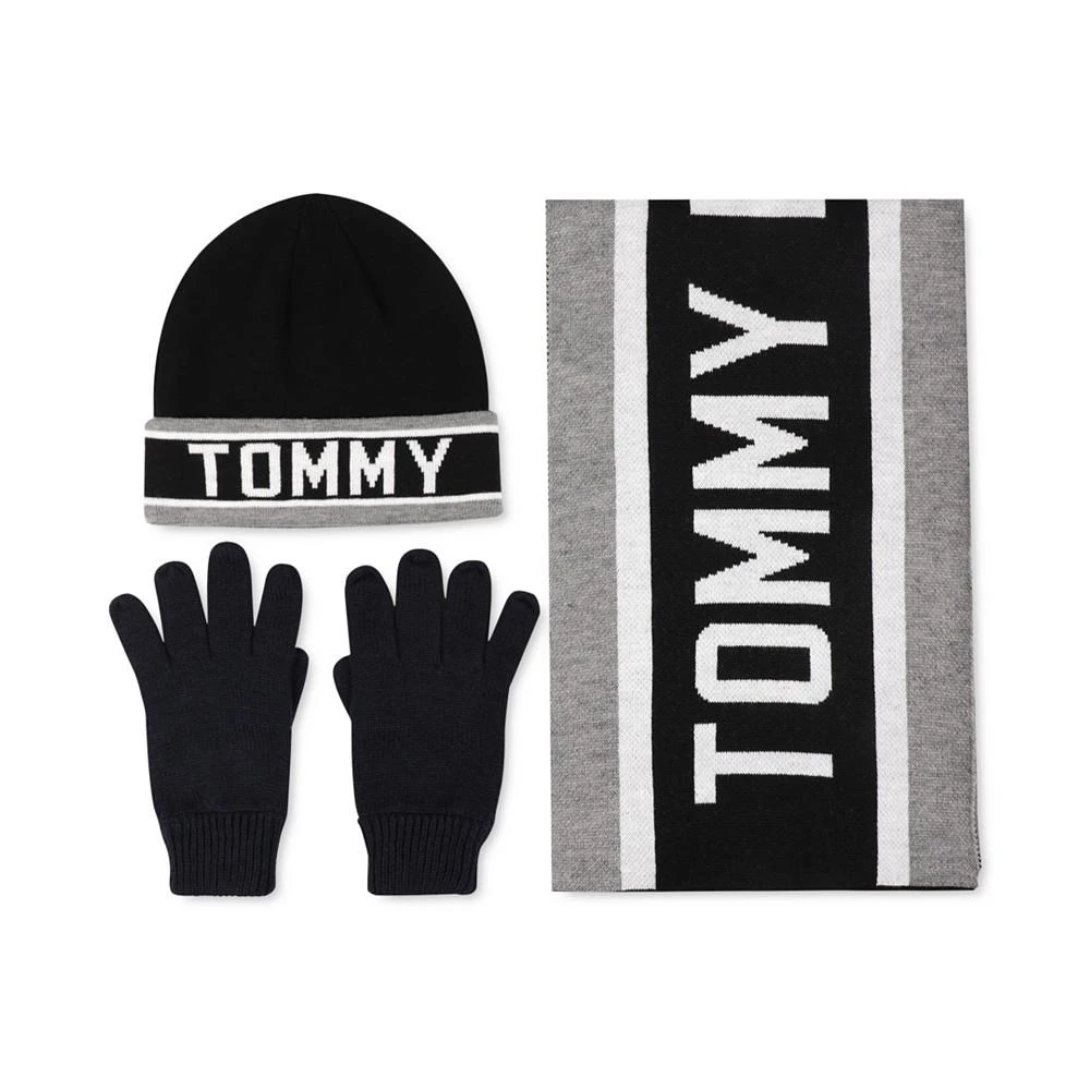 商品Tommy Hilfiger|Men's Racing Stripe Scarf, Logo Cuff Hat & Gloves Set,价格¥432,第1张图片