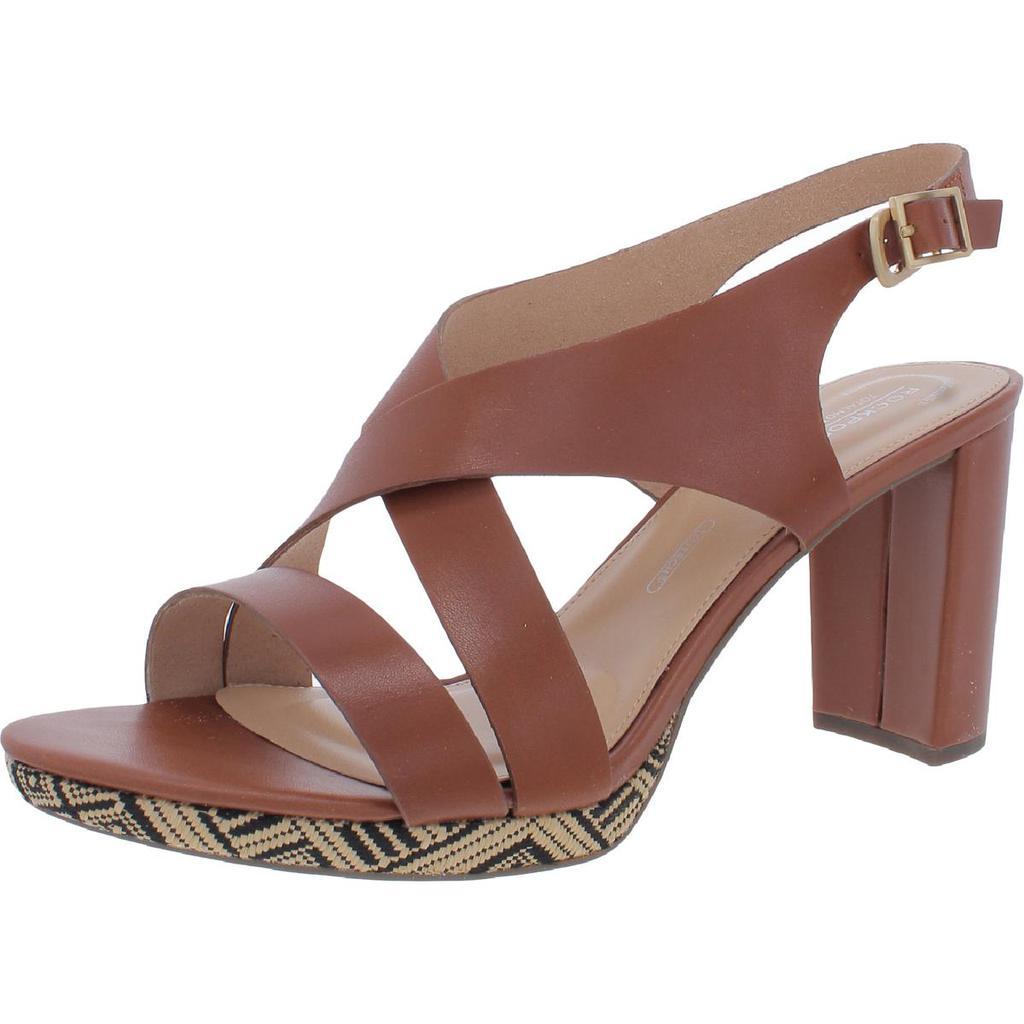 商品Rockport|Rockport Womens Ivy Leather Ankle Strap Heel Sandals,价格¥324,第1张图片