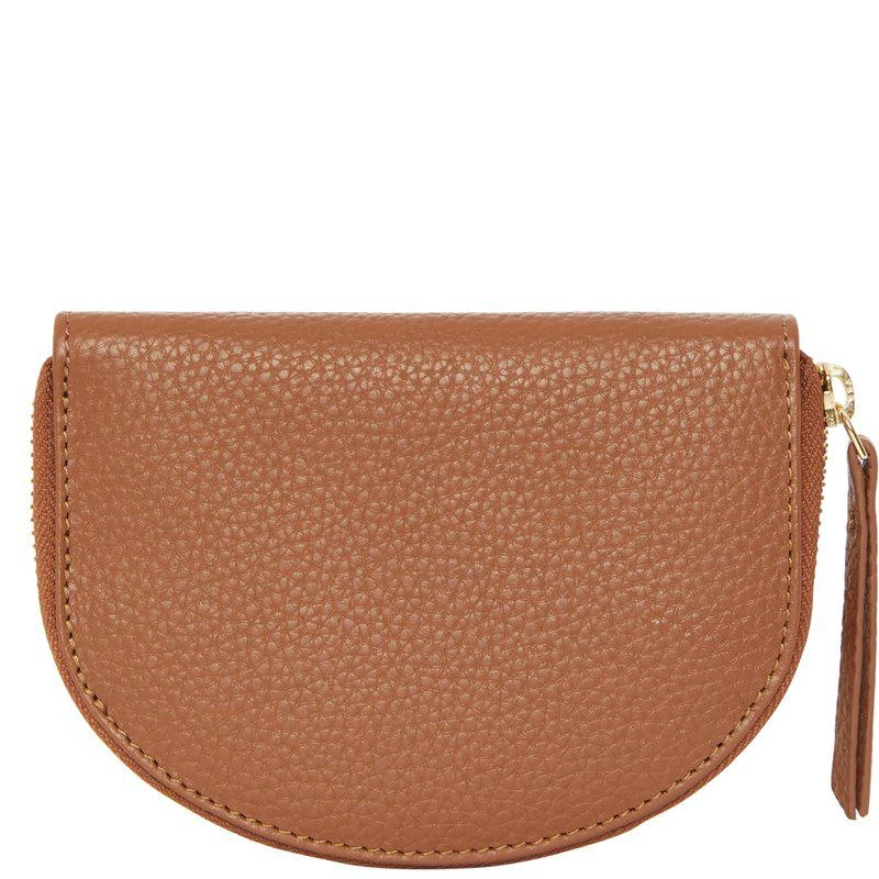 商品Brix + Bailey|Tan Leather Zip Around Half Moon Purse,价格¥604,第1张图片