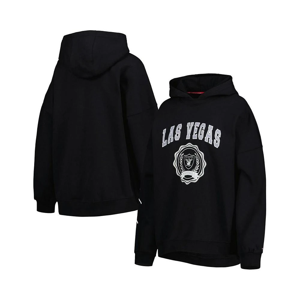 商品Tommy Hilfiger|Women's Black Las Vegas Raiders Becca Drop Shoulder Pullover Hoodie,价格¥505,第1张图片