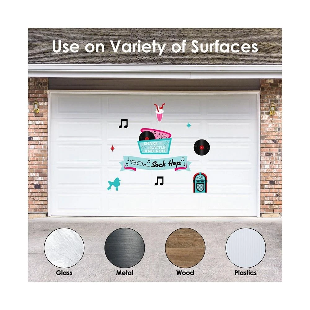 商品Big Dot of Happiness|50’s Sock Hop Peel & Stick 1950s Rock N Roll Party Wall Decals Backdrop,价格¥261,第3张图片详细描述