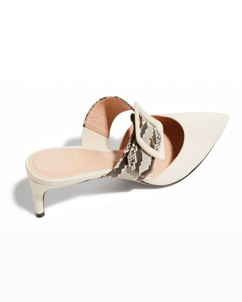 商品Bally|Jemina Snake-Print Leather Buckle Mule Pumps,价格¥5174,第3张图片详细描述