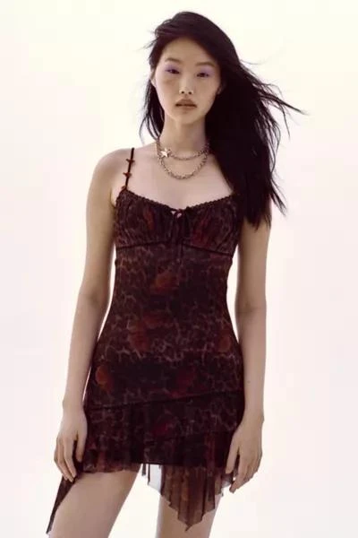 商品Urban Outfitters|UO Rosebud Mesh Mini Dress,价格¥529,第1张图片