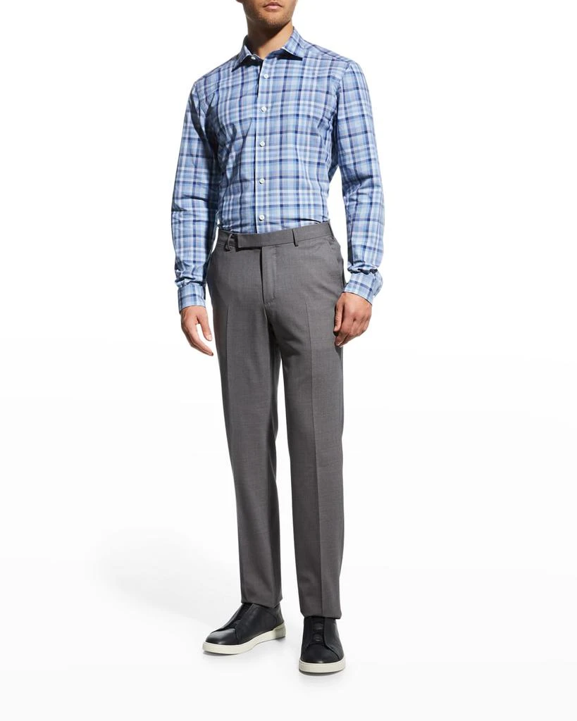 商品Zegna|Men's Check Sport Shirt,价格¥1586,第3张图片详细描述