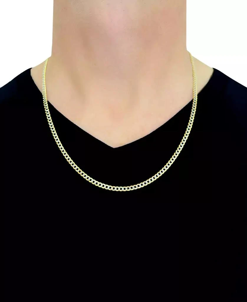 商品Italian Gold|26" Two-Tone Open Curb Link Chain Necklace (3-1/6mm) in Solid 14k Gold & White Gold,价格¥4487,第3张图片详细描述