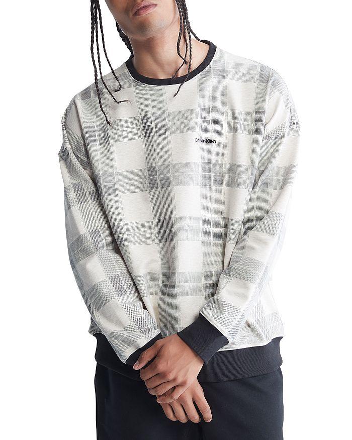 Modern Holiday Textured Plaid Crewneck Sweatshirt商品第1张图片规格展示