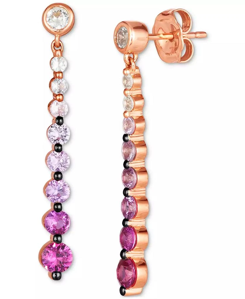 商品Le Vian|Pink Ombré Sapphire (1-1/6 ct. t.w.) & White Sapphire (1/4 ct. t.w.) Drop Earrings in 14k Rose Gold,价格¥6724,第1张图片