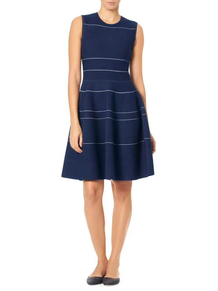 商品Carolina Herrera|Stripe Knit Fit-and-Flare Dress,价格¥4495,第3张图片详细描述