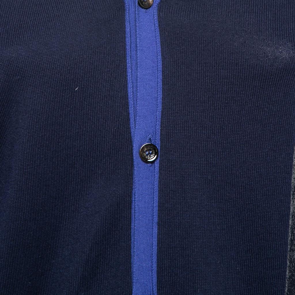 McQ by Alexander McQueen Blue Knit Button Front Long Sleeve Cardigan L商品第3张图片规格展示
