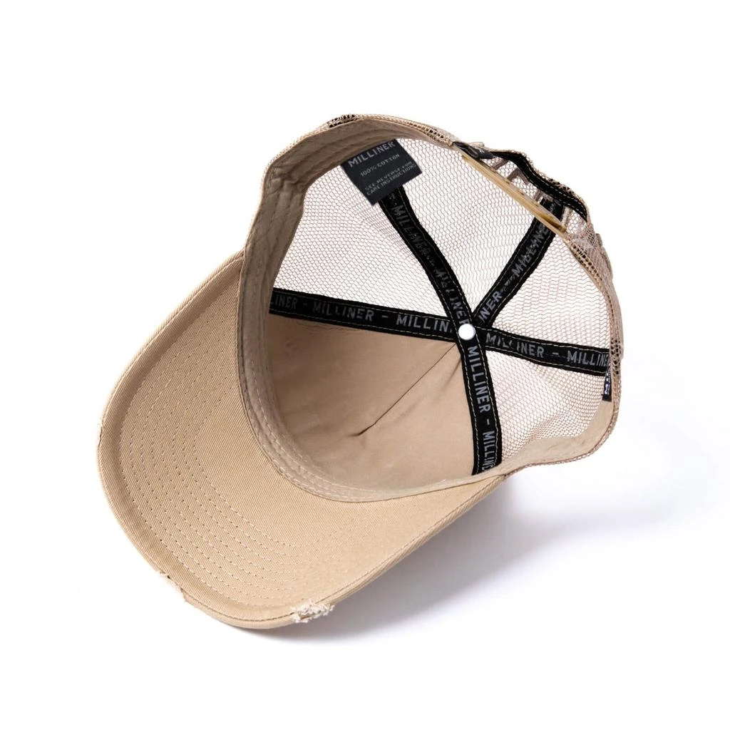 商品Original Hero|Milliner Almond Distressed Cotton Trucker Made 3D Embroidered,价格¥438,第5张图片详细描述