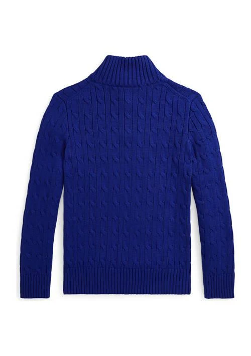 商品Ralph Lauren|Lauren Childrenswear Boys 8 20 Cable Knit Cotton 1 4 Zip Sweater,价格¥394,第2张图片详细描述