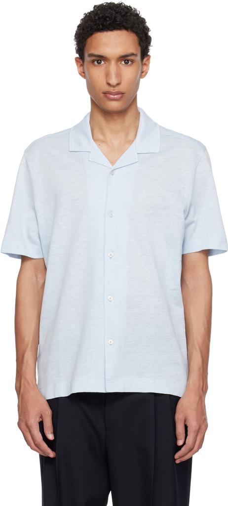 Chemise bleue à col camp image 2