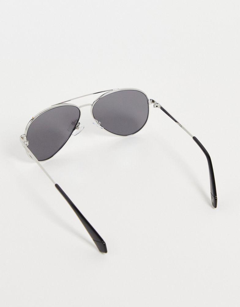 Polaroid aviator sunglasses in silver商品第2张图片规格展示