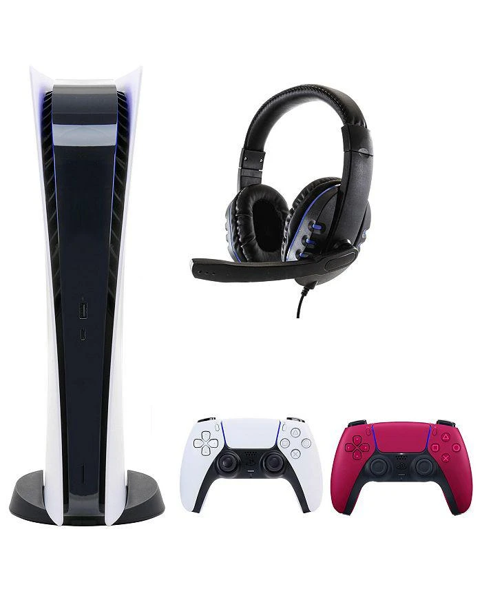 商品SONY|PS5 Digital Console with Extra Red Dualsense Controller and Universal Headset,价格¥5460,第1张图片详细描述