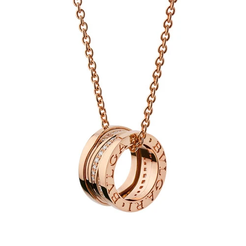 商品BVLGARI|  BVLGARI/宝格丽 B.ZERO1系列Design Legend 18K金玫瑰金螺旋形铺有钻石的项链 355060,价格¥46350,第1张图片